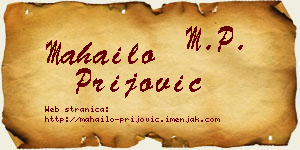 Mahailo Prijović vizit kartica